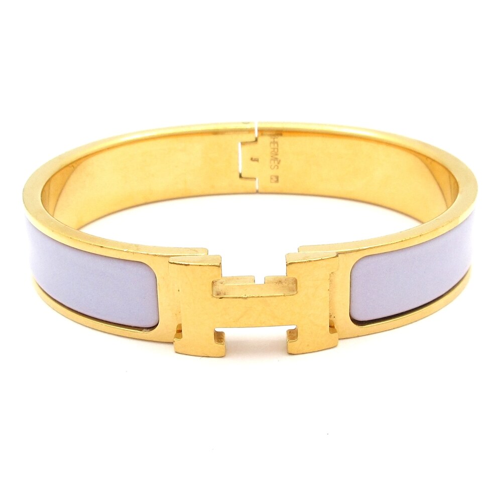 Hermès Click-Clack Ash Bangle Purple Gold
